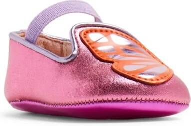 Sophia Webster Mini Butterfly wing-embellished ballerina shoes Pink