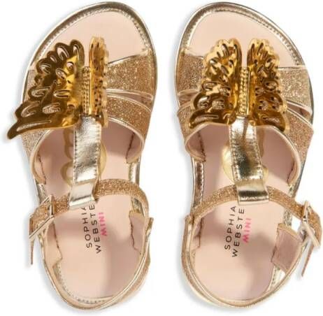 Sophia Webster Mini Celeste leather sandals Gold