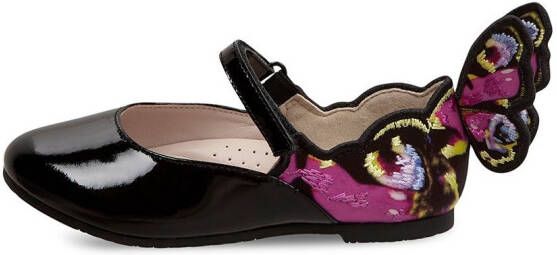 Sophia Webster Mini Chiara embroidered ballet shoes Black