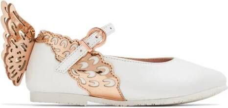 Sophia Webster Mini Evangeline Mini leather ballerina shoes Neutrals