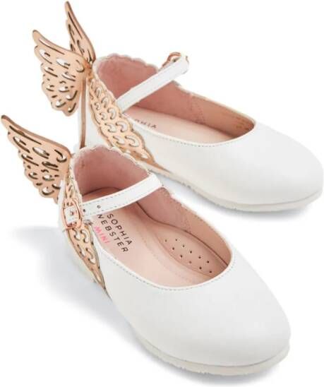 Sophia Webster Mini Evangeline Mini leather ballerina shoes Neutrals