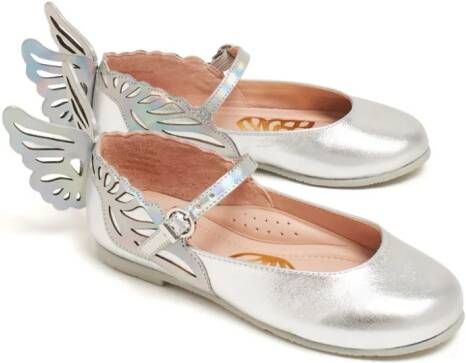 Sophia Webster Mini Heavenly wing-appliqué leather sandals Silver