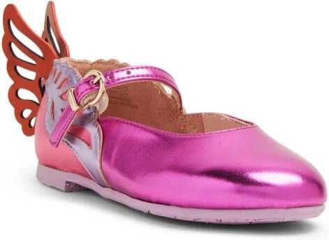 Sophia Webster Mini Heavenly wing-embellished ballerina shoes Pink