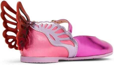 Sophia Webster Mini Heavenly wing-embellished ballerina shoes Pink