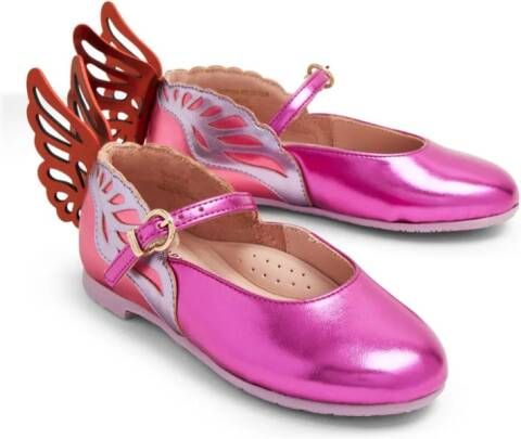 Sophia Webster Mini Heavenly wing-embellished ballerina shoes Pink