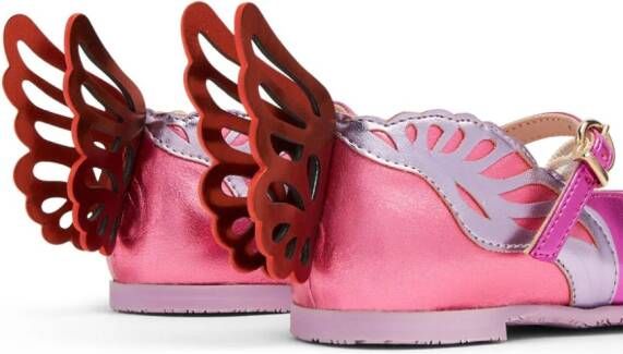 Sophia Webster Mini Heavenly wing-embellished ballerina shoes Pink