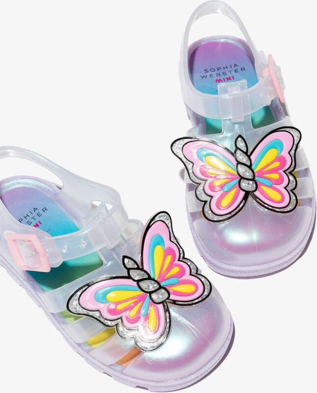 Sophia Webster Mini unicorn iridescent jelly sandals Silver