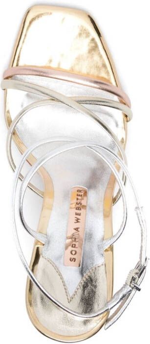 Sophia Webster Perla 110mm metallic-finish sandals Gold