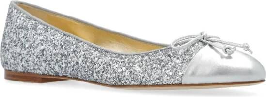 Sophia Webster Pirouette glittered ballerina shoes Silver