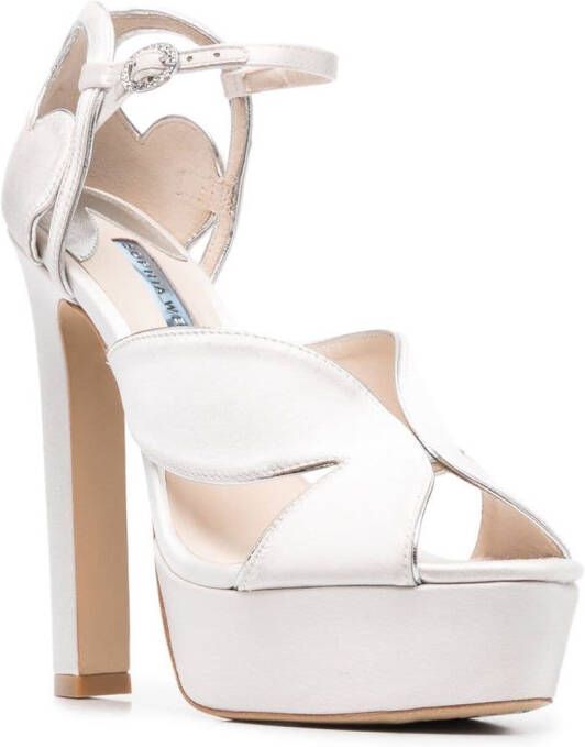 Sophia Webster Rita 140mm satin platform sandals White