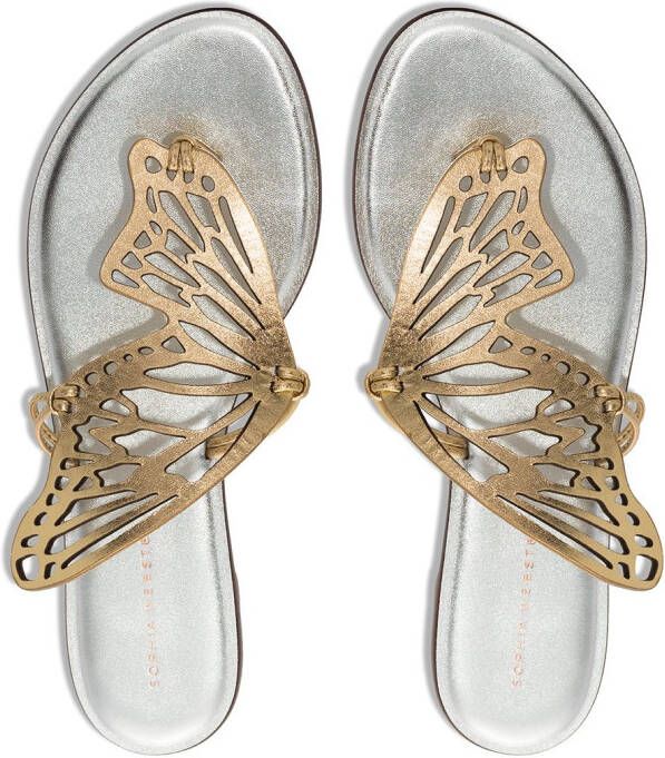 Sophia Webster Talulah butterfly-embellished flat sandals Gold