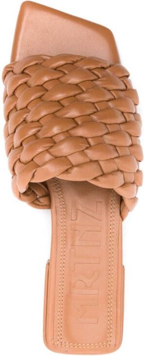 Souliers Martinez Aster interwoven leather sandals Brown