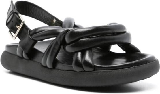 Souliers Martinez Telva leather sandals Black