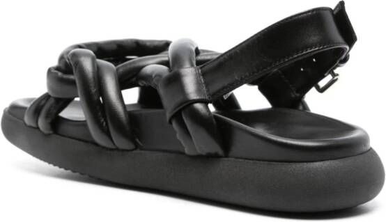 Souliers Martinez Telva leather sandals Black