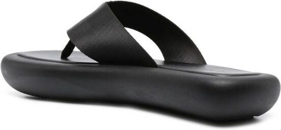 St. Agni Thong-strap Flatform leather sandals Black