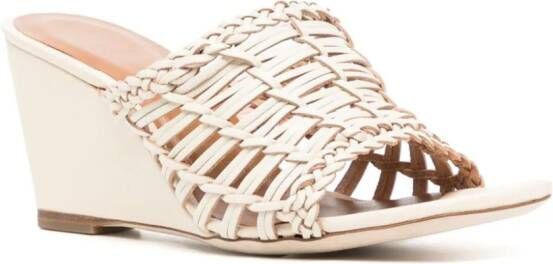 STAUD Blair wonven-design wedge sandals Neutrals