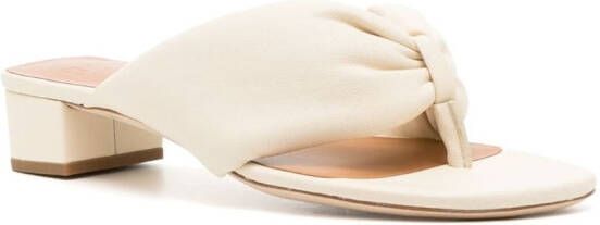 STAUD Dahlia 25mm leather sandals White