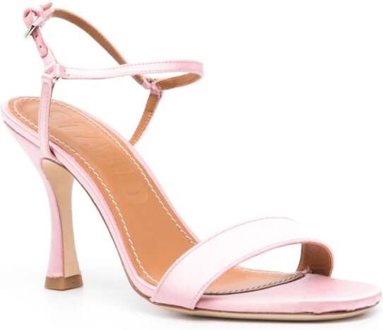 STAUD Petra 95mm satin sandals Pink