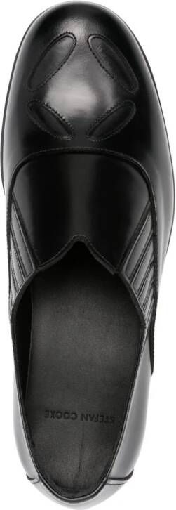Stefan Cooke 4 Slashed leather loafers Black