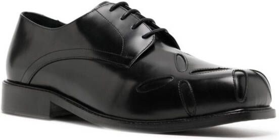 Stefan Cooke embroidered-detail leather derby shoes Black