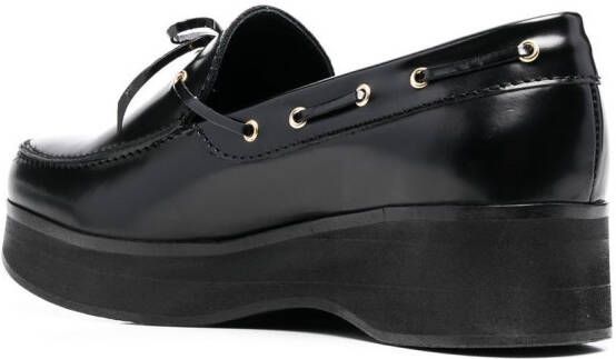 Stefan Cooke lace-up platform loafers Black