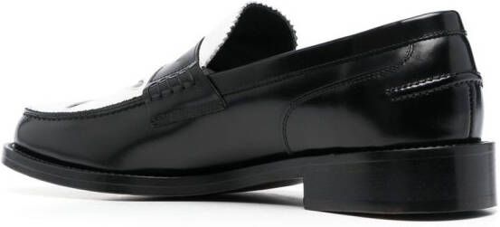 Stefan Cooke Slashed leather loafers Black