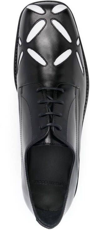Stefan Cooke Slashed square-toe Derby shoes Black