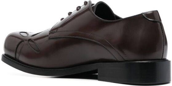 Stefan Cooke Slashed square-toe Derby shoes Brown