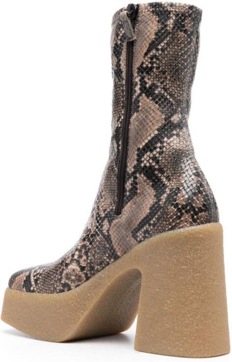 Stella McCartney 105mm snakeskin-effect ankle boots Neutrals