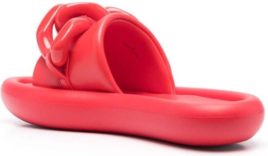Stella McCartney Air chain-embellished slides Red