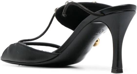 Stella McCartney bead-embellished faux-leather 85mm sandals Black