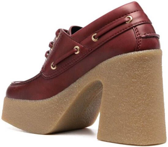 Stella McCartney block-heel platform loafer mules Red
