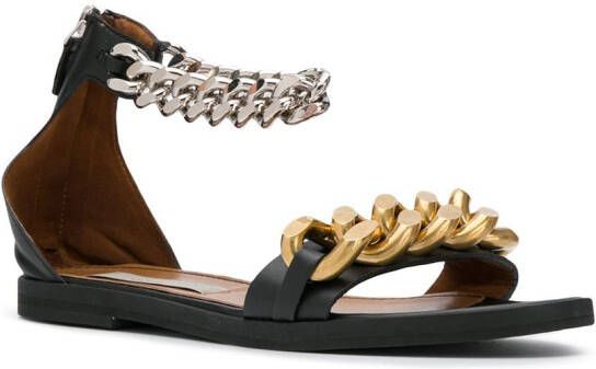 Stella McCartney chain-detail zip-up sandals Black