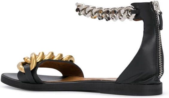 Stella McCartney chain-detail zip-up sandals Black