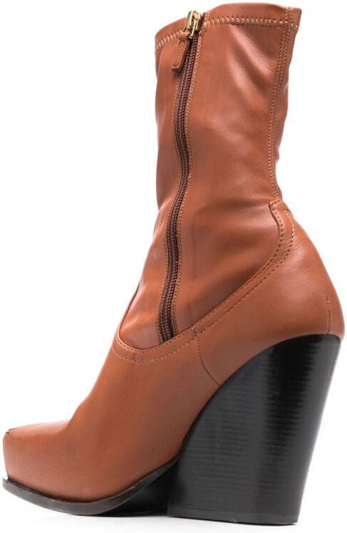 Stella McCartney Cowboy stretch ankle boots Brown