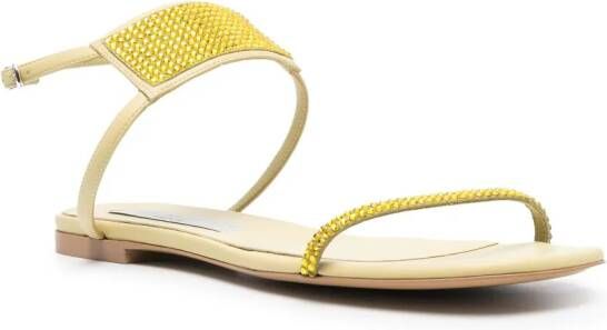 Stella McCartney crystal-embellished flat sandals Yellow