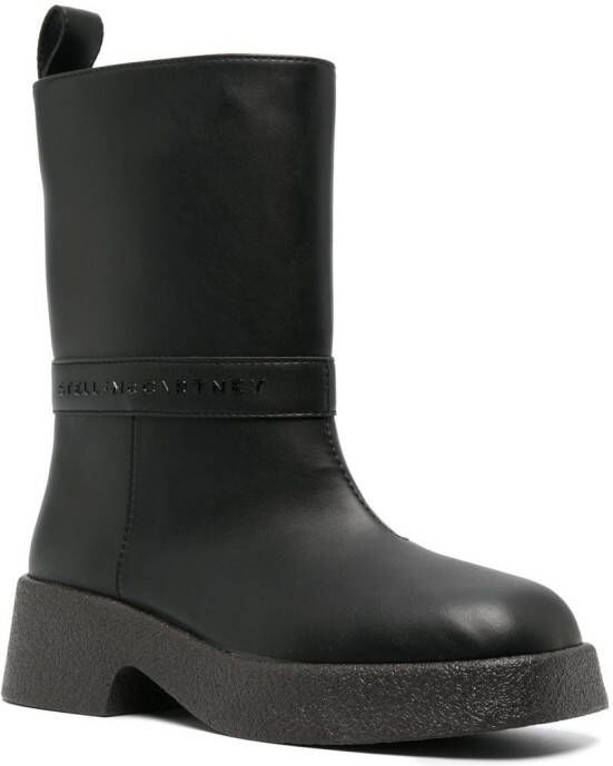 Stella McCartney debossed-logo detail boots Black