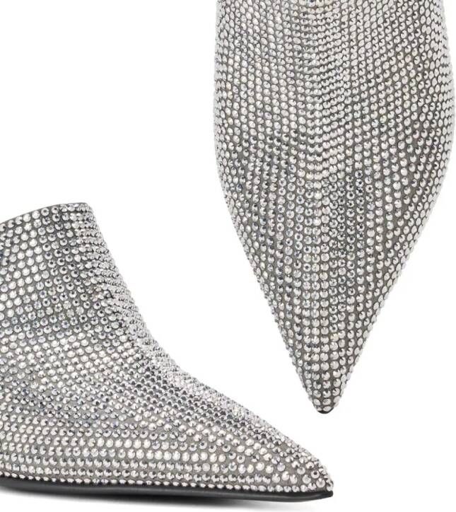 Stella McCartney embellished pointed-toe mules Silver
