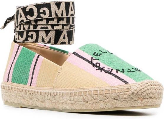 Stella McCartney embroidered flat sandals Neutrals