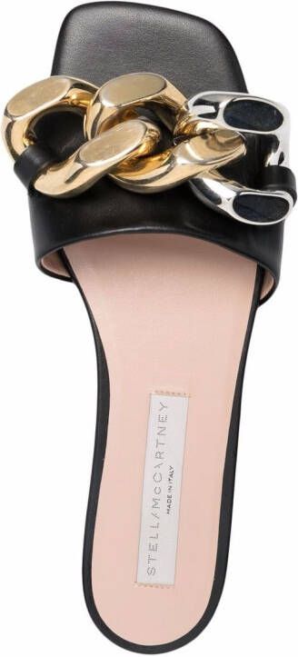 Stella McCartney Falabella chain-embellished flat sandals Black