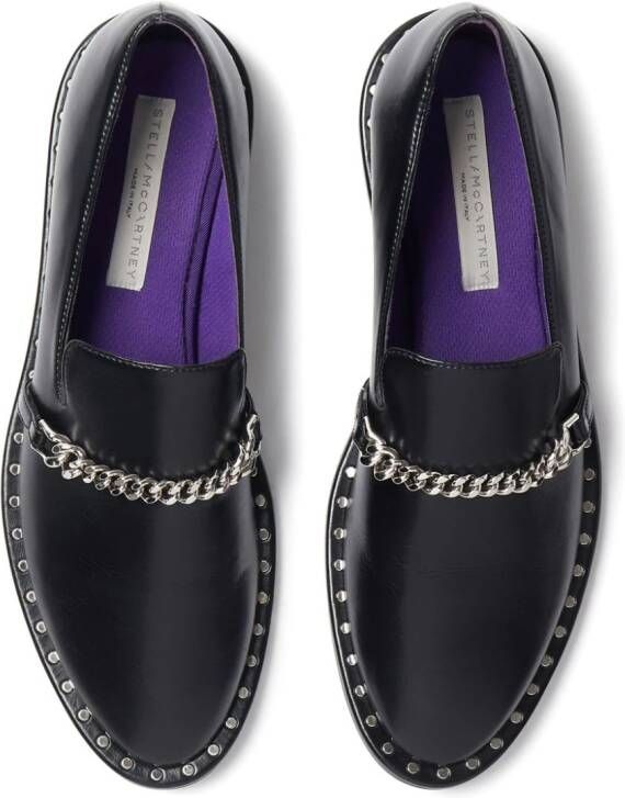 Stella McCartney Falabella chain-embellished loafers Black