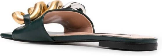 Stella McCartney Falabella flat sandals Green