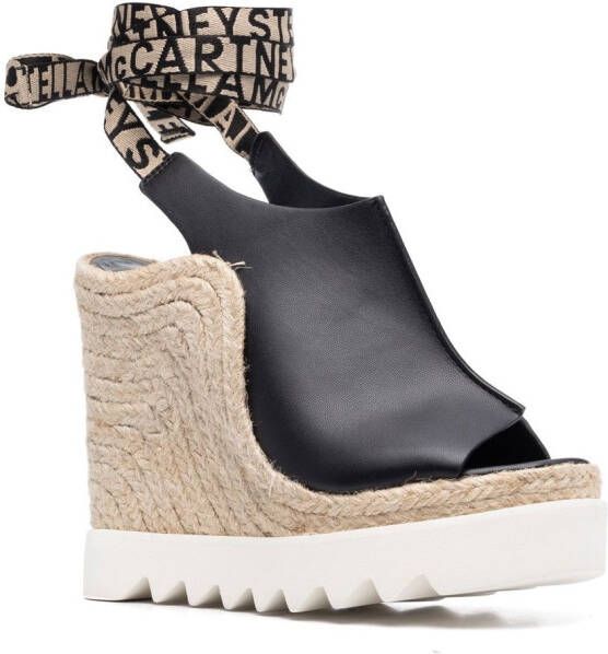 Stella McCartney Gaia wedge platform espadrilles Black