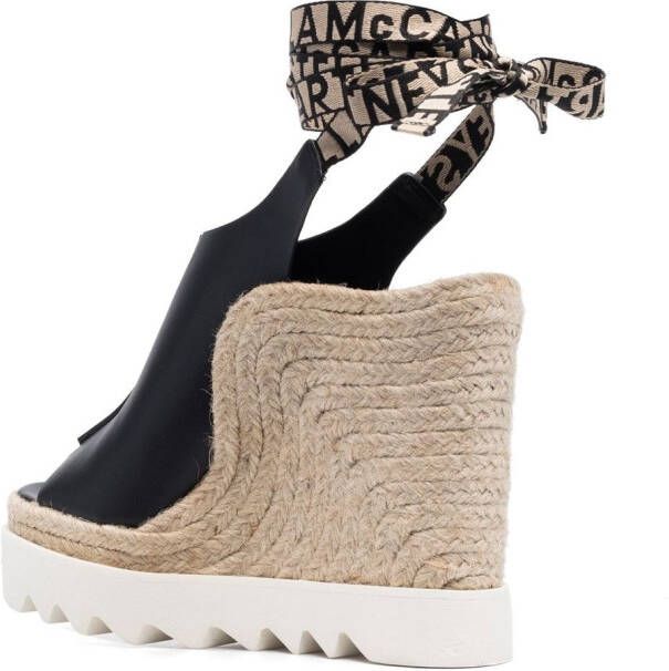 Stella McCartney Gaia wedge platform espadrilles Black