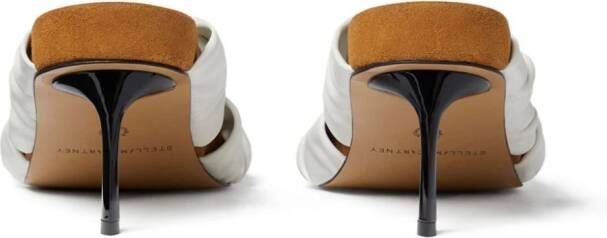 Stella McCartney gathered-detail faux-leather mules White