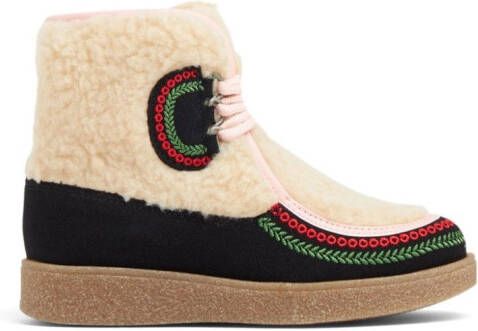 Stella McCartney Kids Borg organic cotton ankle boots Black
