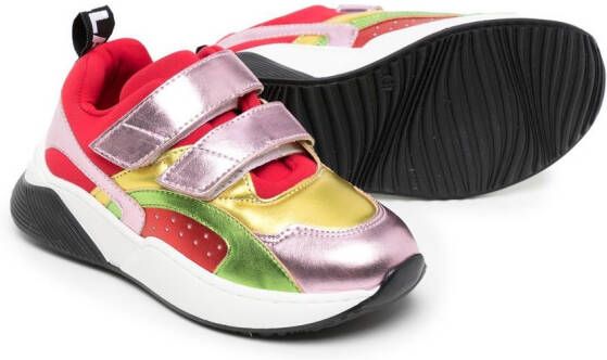 Stella McCartney Kids colour-block metallic leather sneakers Multicolour