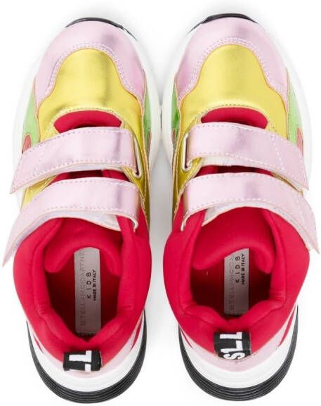 Stella McCartney Kids colour-block metallic leather sneakers Multicolour