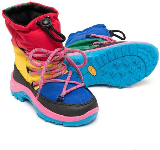 Stella McCartney Kids colour-block print ankle boots Multicolour