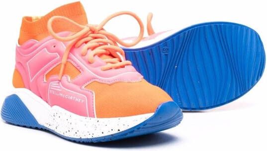 Stella McCartney Kids colour-block sock-style sneakers Orange